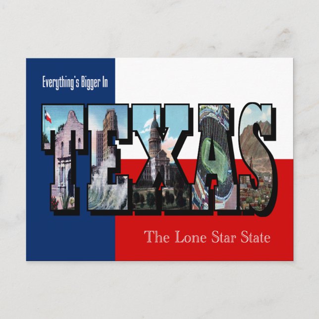 TEXAS Großbuchstabe Postkarte (Vorderseite)