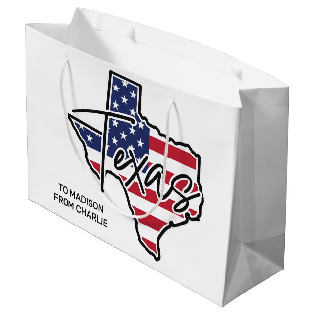 Texas Große Geschenktüte (Rückseite Schrägansicht)
