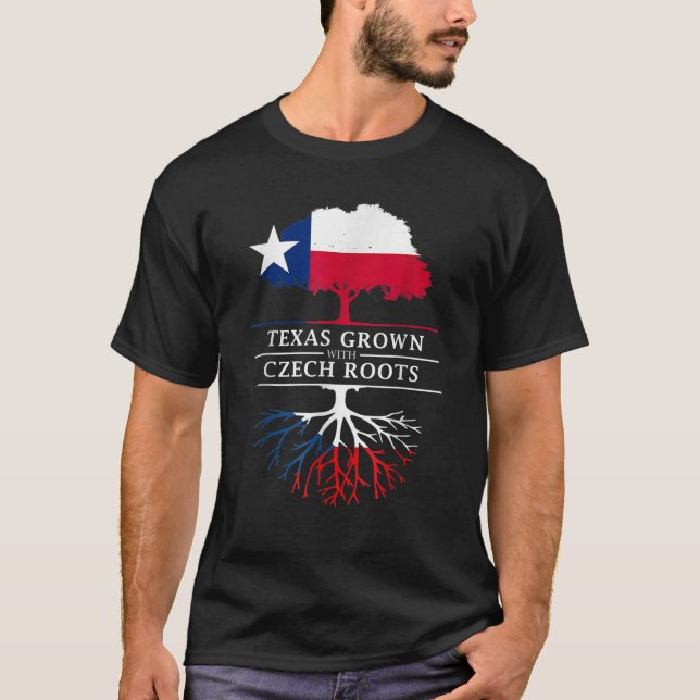 Texas Grown with Czech Roots Czech Republic  T-Shirt (Vorderseite)