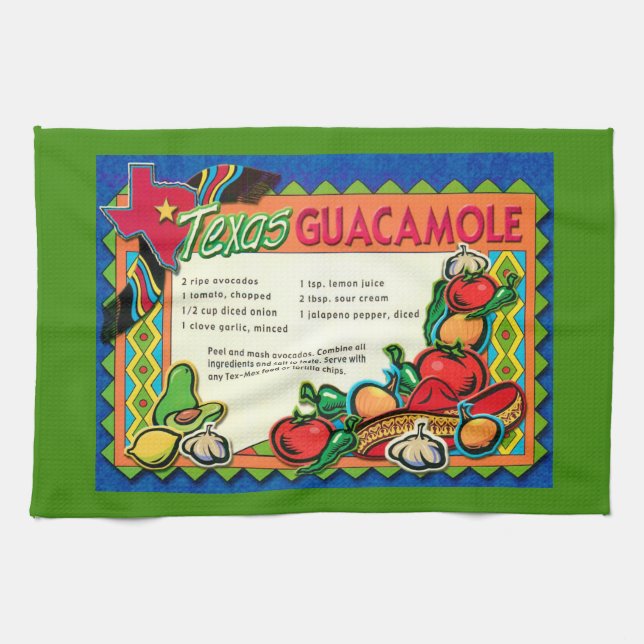 Texas-Guacamole-Rezept Geschirrtuch (Horizontal)