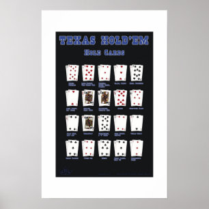 Texas halten sie Lochkarten blau Poster