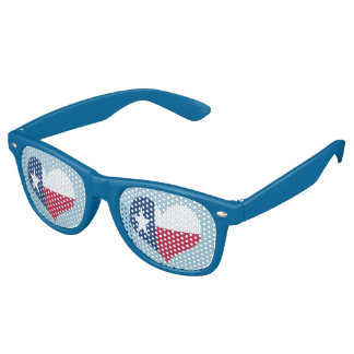 Texas Heart Shaped Flag Sonnenbrille