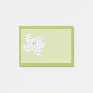 Texas Heimatsliebe mit optionalem benutzerdefinier Post-it Klebezettel