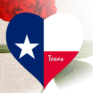 Texas-Herz-Aufkleber, patriotische Texas-Flagge Herz-Aufkleber