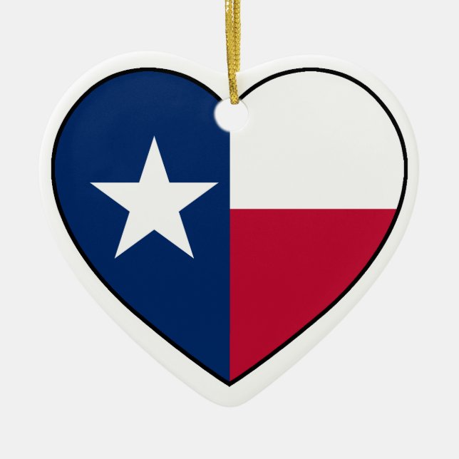 Texas-Herz-Verzierung für Weihnachtsbaum Keramikornament (Vorne)