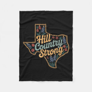 Texas Hill Country 2025 Texas Strong Retro Motivie Fleecedecke