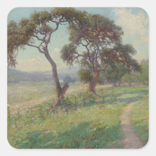 Texas Hill Country Landschaft, Onderdonk Quadratischer Aufkleber