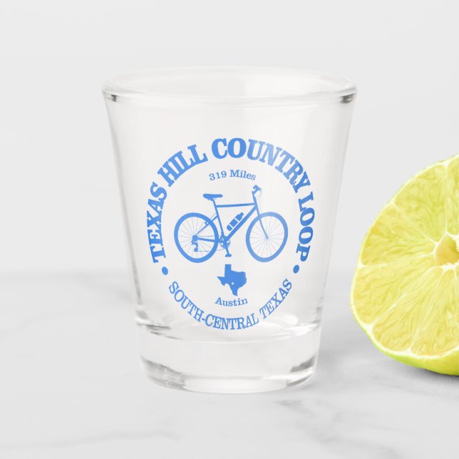 Texas Hill Country (Radfahren) Schnapsglas (Vorderseite)