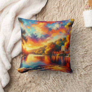 "Texas Hill Country: River Sunset" Kissen