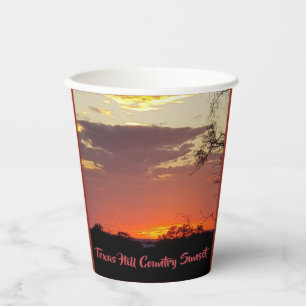 Texas Hill Country Sonnenuntergang Papiertasse Pappbecher