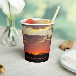 Texas Hill Country Sunset Paper Cup Pappbecher