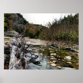 Texas Hill Land Felsen und Bach Poster