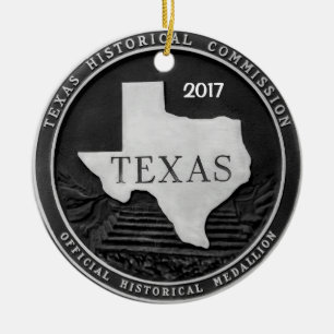 Texas Historische Medaille Keramik Ornament
