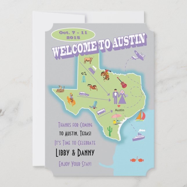 Texas-Hochzeit Libby Einladung (Vorderseite)