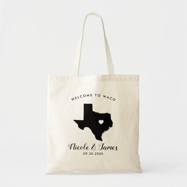 Texas-Hochzeits-Willkommens-Tasche für Tragetasche (Vorne)