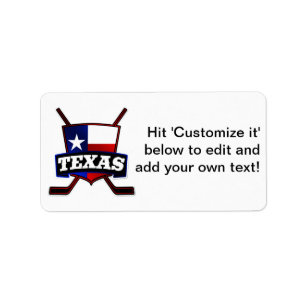 Texas Hockey Flag Logo Adressaufkleber