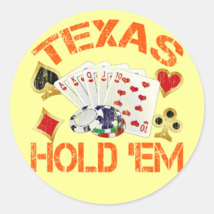 TEXAS HOLD 'EM - DISTRESSET RUNDER AUFKLEBER