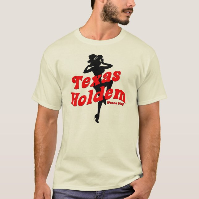 Texas Holdem Pinup-Mädchen T-Shirt (Vorderseite)