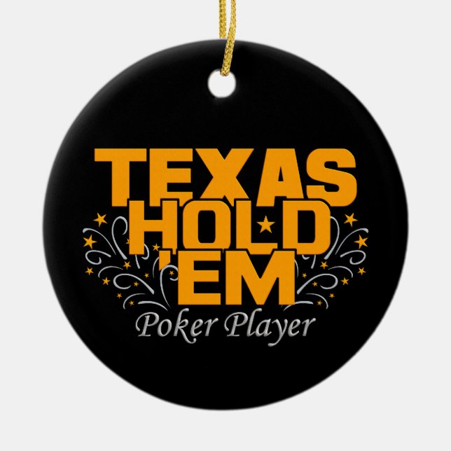 Texas Hold'Em Poker Ornament, anpassen Keramikornament (Vorne)