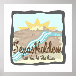 Texas Holdem: Treffen Sie sich am Fluss Poster