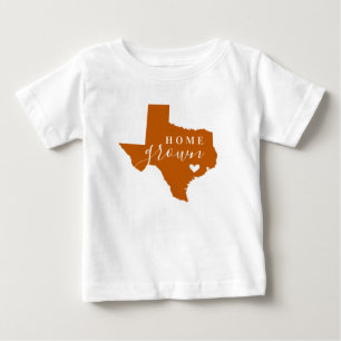 Texas Home Grown Verbranntes Orange und Weiß Baby T-shirt