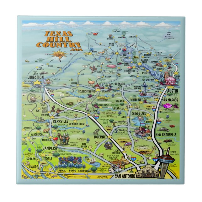 Texas-Hügel-Land-Fliese Fliese (Vorderseite)