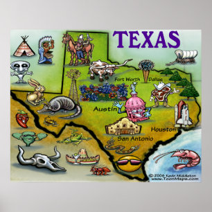 Texas-Hügel-Land-Plakat Poster