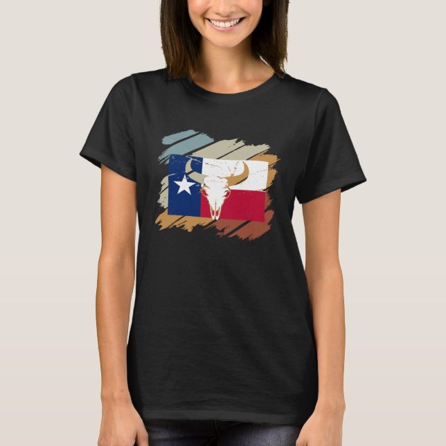 Texas Huston San Antonio Howdy Longhorn Rodeo Ala T-Shirt (Vorderseite)