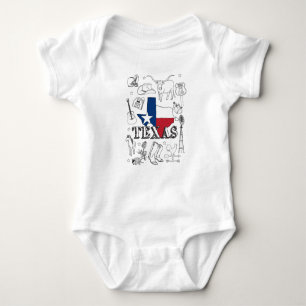 Texas Illustration Doodles Texas Texas Muster Baby Strampler