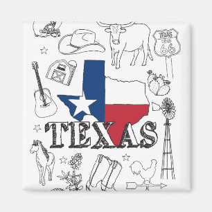 Texas Illustration Doodles Texas Texas Muster Magnet