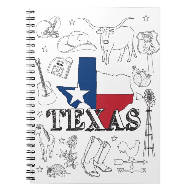 Texas Illustration Doodles Texas Texas Muster Notizblock (Vorderseite)