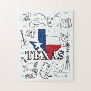 Texas Illustration Doodles Texas Texas Muster Puzzle
