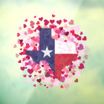 Texas im Herzen - Valentinstag Fensteraufkleber<br><div class="desc">Wir sagen,  die Dinge kommen von tief im Herzen von Texas,  und wir haben viel Herz! Dieses elegante Design zeigt Texas in den Farben der Staatsflagge auf einem Herzbett in verschiedenen Farben. Matching-Produkte verfügbar.</div>