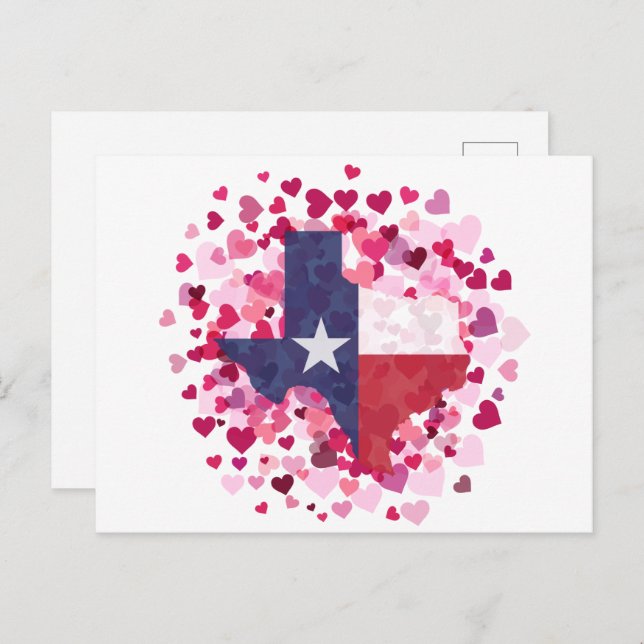 Texas im Herzen - Valentinstag Postkarte (Vorne/Hinten)