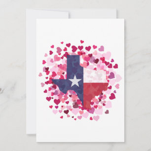 Texas in einem Feld aus Herzen - Valentinstag Feiertagskarte