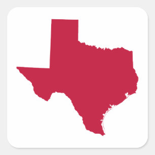 Texas in Red Quadratischer Aufkleber