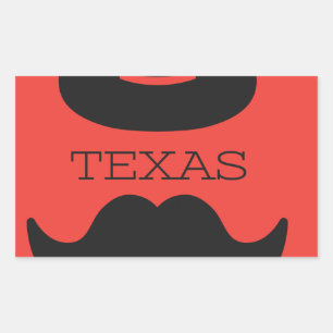 Texas in RED Rechteckiger Aufkleber