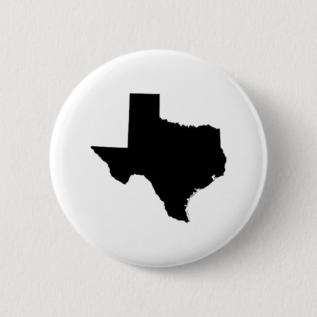 Texas in Schwarz und Weiß Button (Vorderseite)