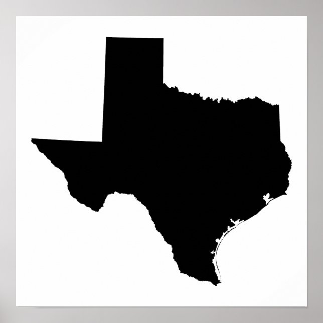 Texas in Schwarz und Weiß Poster (Vorne)