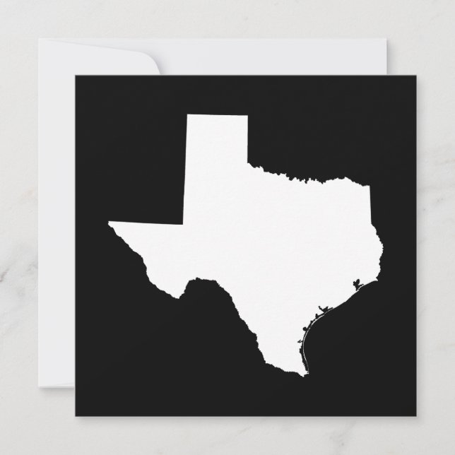 Texas in Weiß und Schwarz Einladung (Vorderseite)