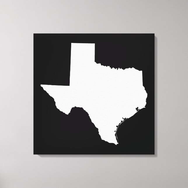 Texas in Weiß und Schwarz Leinwanddruck (Vorderseite)
