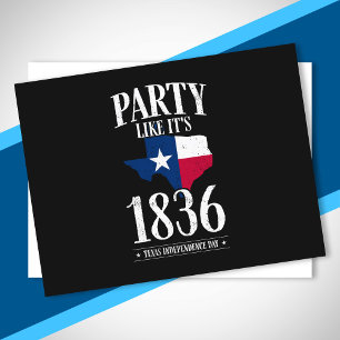 Texas Independence Day 1836 State Flag Party Zuhau Postkarte