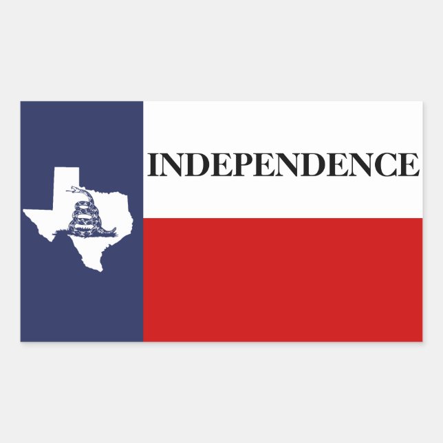 Texas Independence - Lone Star Flag Gadsden Rechteckiger Aufkleber (Vorderseite)