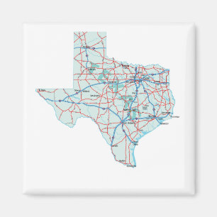 Texas Interstate Map Magnet