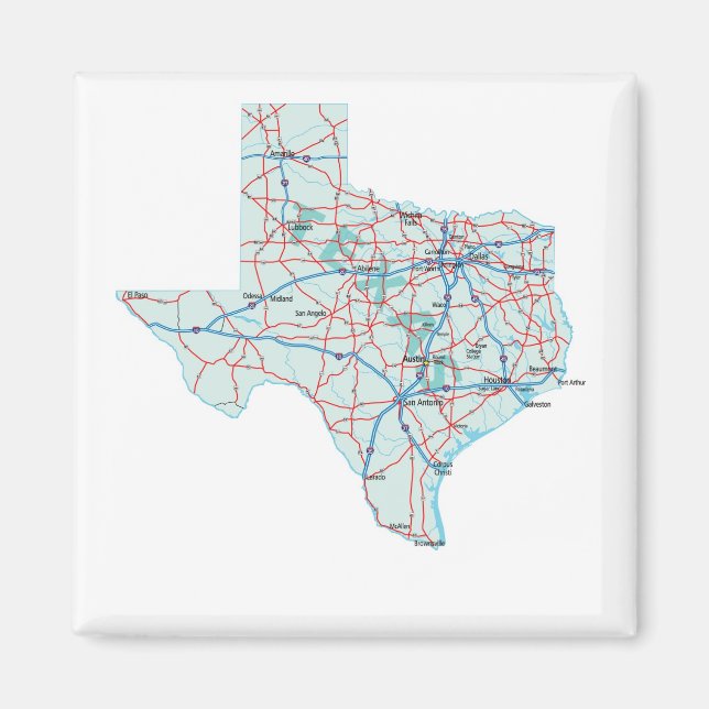 Texas Interstate Map Magnet (Vorne)