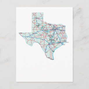 Texas Interstate Map Postcard Postkarte