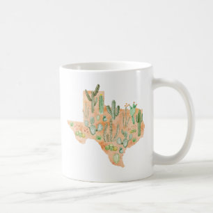 Texas Kakteen Kaktus Sukkulente Aquarell Karte Kaffeetasse