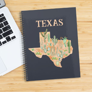 Texas Kaktus Aquarell-Karten-Reisejournal Notizbuch