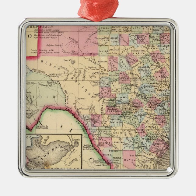 Texas-Karte durch Mitchell Ornament Aus Metall (Vorne)