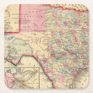 Texas-Karte durch Mitchell Rechteckiger Pappuntersetzer